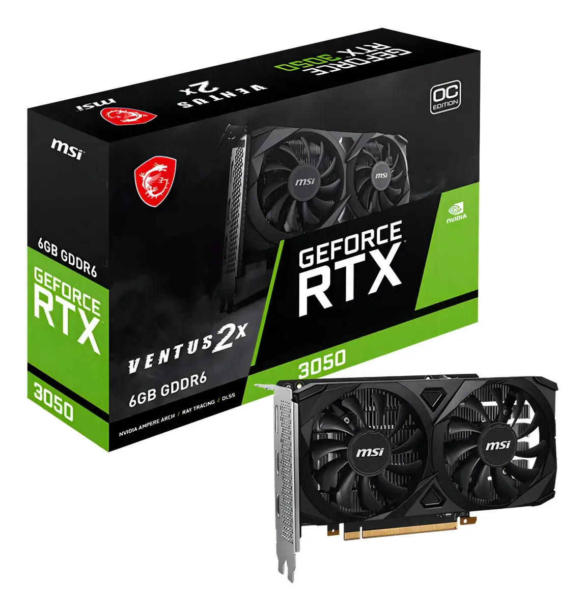MSI GeForce RTX 3050 VENTUS 2X 6G OC: Ficha Técnica e Especificações