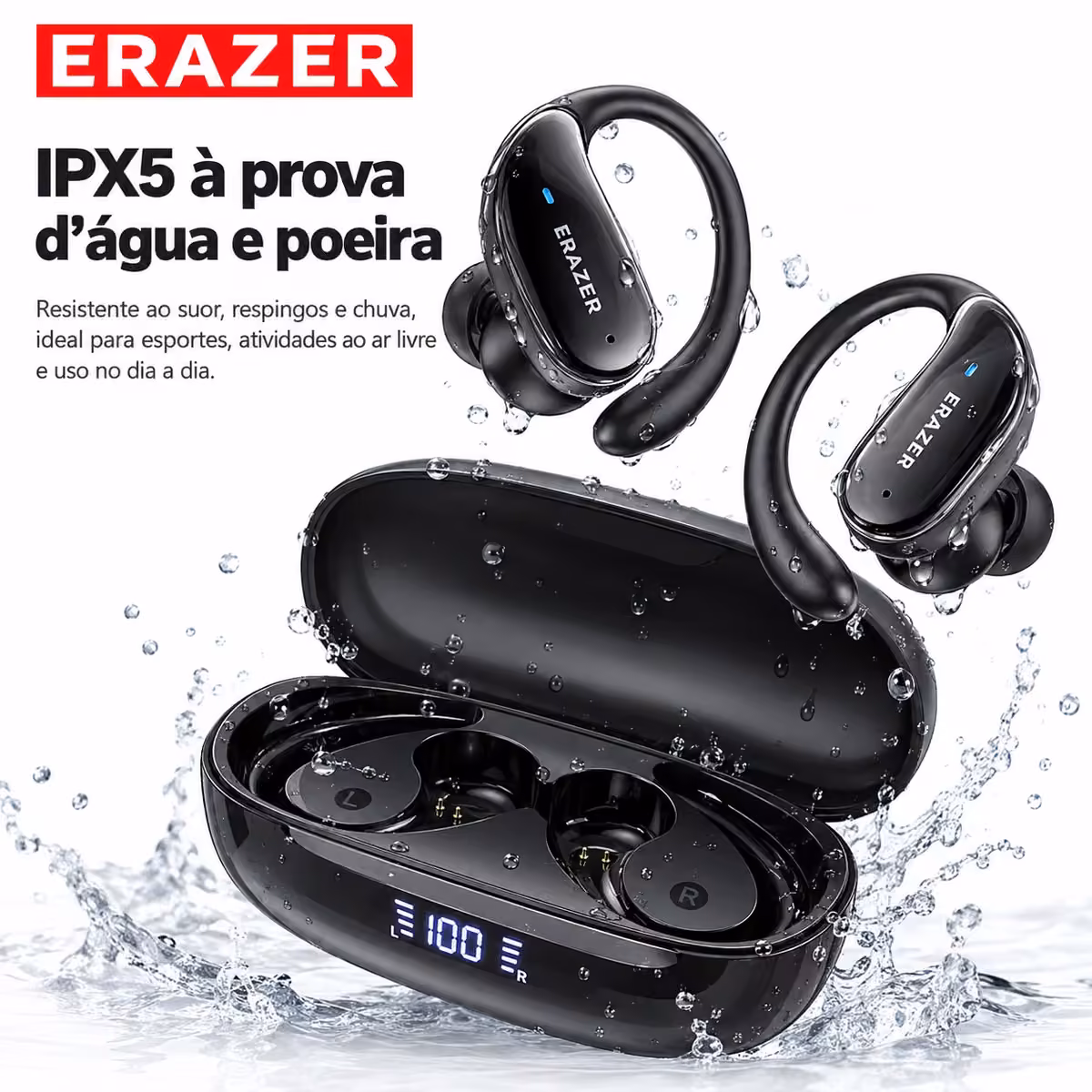 Fone de Ouvido Erazer XT80 Pro TWS Bluetooth 5.3: Ficha Técnica e Specs